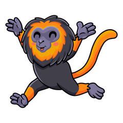Cute little lion monkey cartoon running