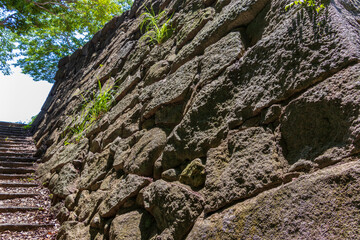 城跡に残る古い石垣