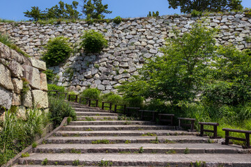 明石城の正面の高い石垣