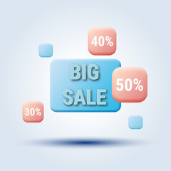 Big sale cartoon style vector concept illustration