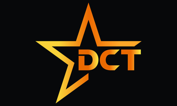 DCT golden luxury star icon three letter logo design vector template. royal logo | luxury logo | jewelry logo | premium logo | iconic logo | Victoria logo |