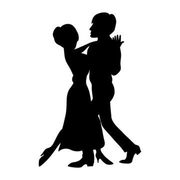 Beautiful couple dancing a tango. Vector in silhouette style. Expression of Latin, salsa, rumba.