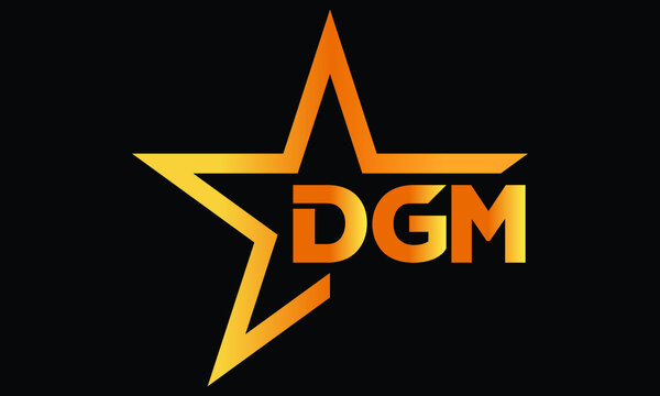 DGM golden luxury star icon three letter logo design vector template. royal logo | luxury logo | jewelry logo | premium logo | iconic logo | Victoria logo |