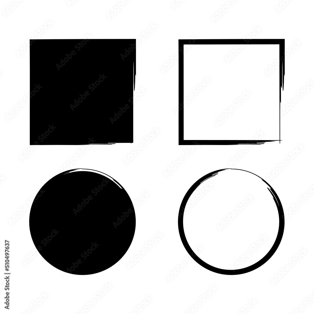 Poster grunge square frames. brush frames of various shapes. frames for different purposes. vector illustra