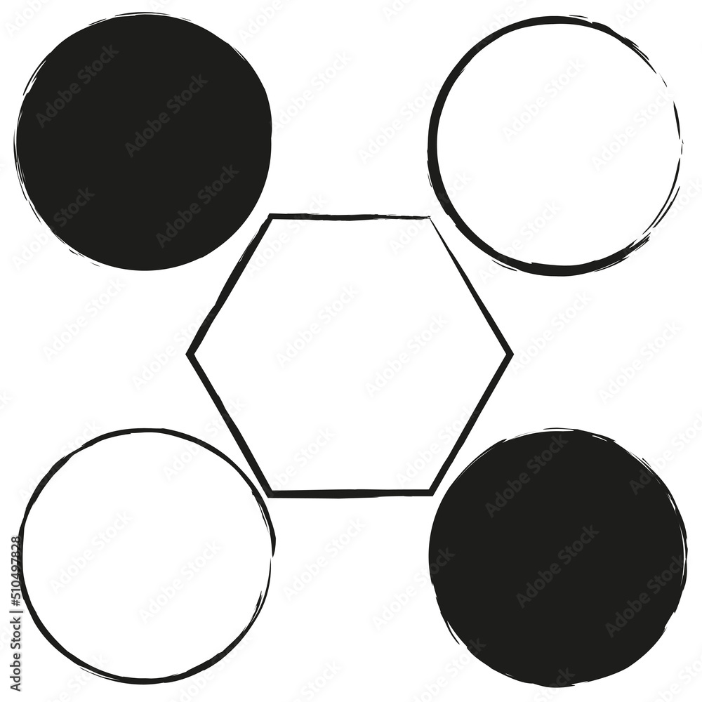 Poster grunge square frames. brush frames of various shapes. frames for different purposes. vector illustra