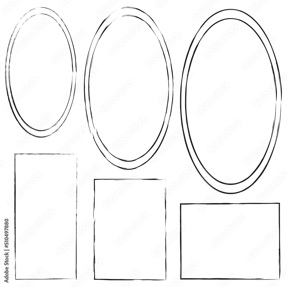 Poster grunge square frames. brush frames of various shapes. frames for different purposes. vector illustra