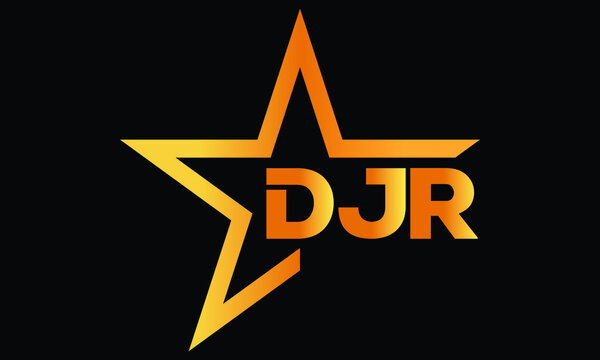 DJR golden luxury star icon three letter logo design vector template. royal logo | luxury logo | jewelry logo | premium logo | iconic logo | Victoria logo |