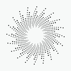 Halftone swirl pattern background. Vector dots texture retro. Abstract concentric dotted backdrop, texture, element as a design object.
