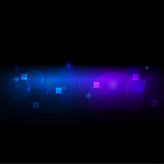 Blurry Blue and Pink Glitter Cloud with Bokeh and floating squares