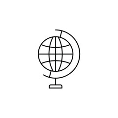 World, Earth, Global Thin Line Icon Vector Illustration Logo Template. Suitable For Many Purposes.