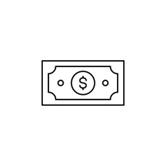 Money, Cash, Wealth, Payment Thin Line Icon Vector Illustration Logo Template. Suitable For Many Purposes.