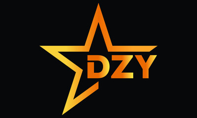 DZY golden luxury star icon three letter logo design vector template. royal logo | luxury logo | jewelry logo | premium logo | iconic logo | Victoria logo |