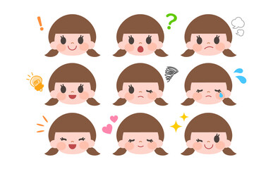 女の子　表情バリエーション