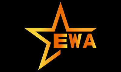 EWA golden luxury star icon three letter logo design vector template. royal logo | luxury logo | jewelry logo | premium logo | iconic logo | Victoria logo |