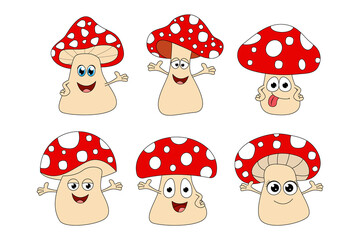 cute mushroom cartoon character graphic