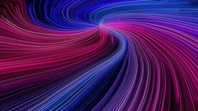 Purple, Blue and Pink Colored Stripes form Wavy Neon Background. 3D Render.  Stock Illustration | Adobe Stock
