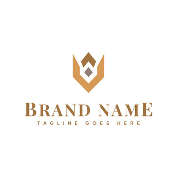Minimalist Luxury Crown Letter V Logo Vector