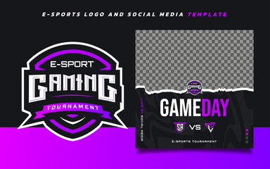 Game Day E-sports Gaming Banner Template for social media with Gaming Tournament Logo © Akito Studio