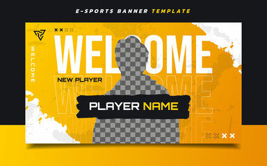 New Player E-sports Gaming Banner Template for Social Media