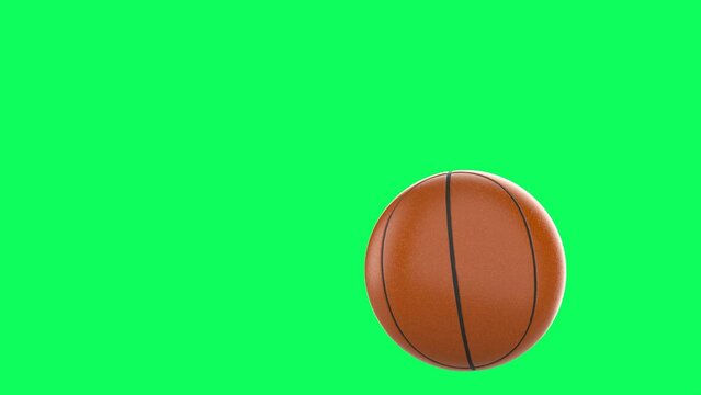 basketball ball bounce isolated on green screen
