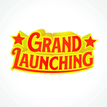Grand Launching and Soft Launching Logo Vector