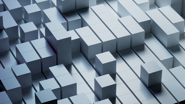 Grey, Contemporary Tech Background. 3D Render.