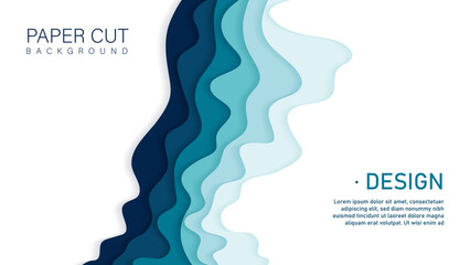 Elegant papercut background in wavy style