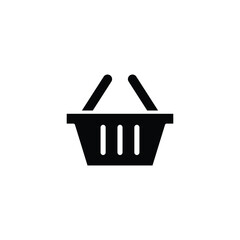 Shopping cart glyph icon. Simple solid style. Basket shop bag for online store. Vector design illustration isolated on white background. EPS 10.