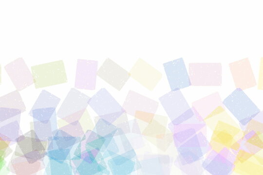Colorful, transparent squares that accumulate at the bottom