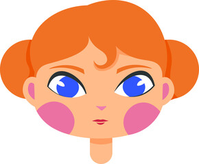 Obraz premium Cute little girl with red hair. Funny children's character for advertising and cartoons.