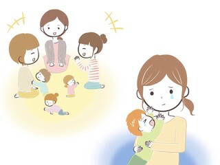 ママ友の輪に入れず孤立するお母さんと子ども