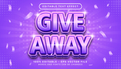 Editable text effect - give away 3d style concept