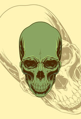 Skull detail vintage artwork illustration