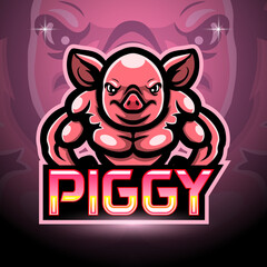 Pig esport logo mascot design
