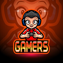 Gamer boy esport logo mascot design