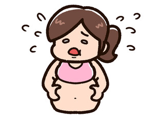 ショックを受けている肥満の女性
