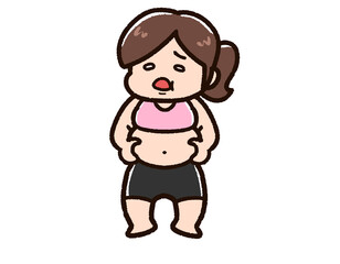 ショックを受けている肥満の女性