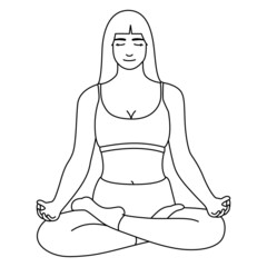 Yoga out line art