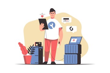 Guy work on customization and setting design