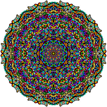 Mandala complessa colorata : effetto caleidoscopio