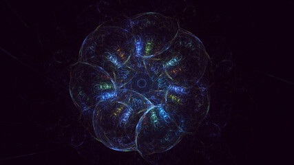 Obraz premium 3D rendering abstract multicolor fractal light background