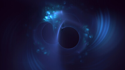 3D rendering abstract blue fractal light background