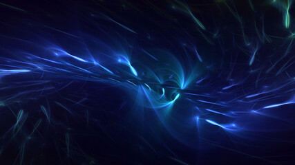 3D rendering abstract blue fractal light background