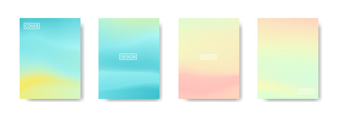 Fototapeta premium Set of abstract background with beautiful gradation color, colorful background for poster flyer banner backdrop.vertical banner.cool fluid background vector illustration