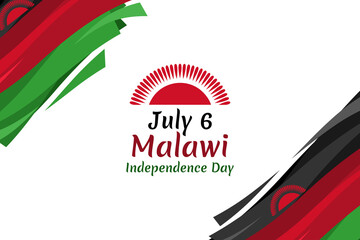 July 6, Independence Day of Malawi vector illustration. Suitable for greeting card, poster and banner.
