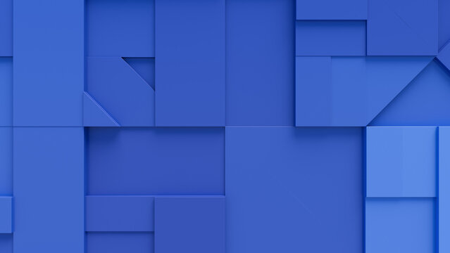 Blue 3D Shapes form a Business abstract background. 3D Render . 