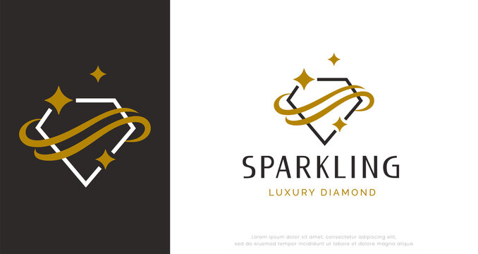 modern minimalist shining diamond logo