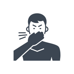 Cough related vector glyph icon
