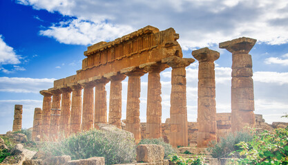 Ruins in Selinunte, archaeological site and ancient greek town in Sicily, Italy.