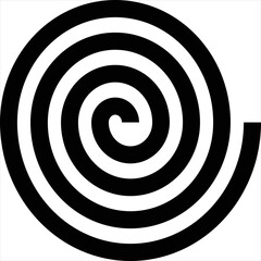 Vector, Image of spiral icon, black and white color, transparent background

